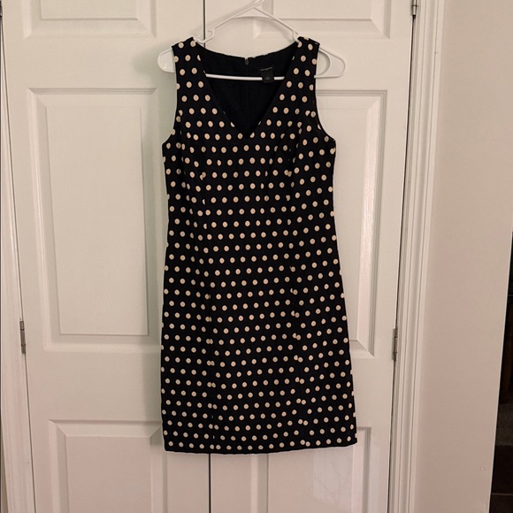 Ann Taylor Dresses & Skirts - Ann Taylor Black and Cream Polka Dot Midi Dress